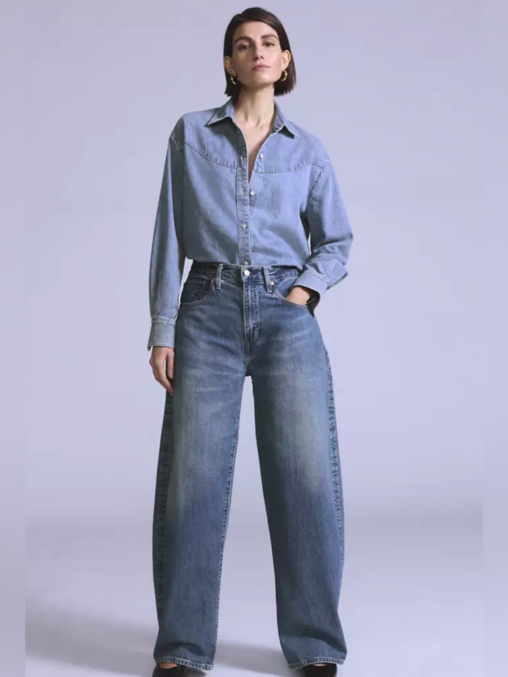 Levi's Barrel Bootcut Jeans - Medium Blue Denim